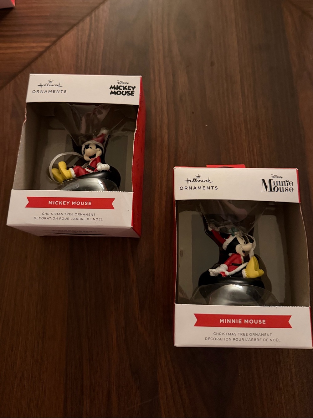 Hallmark Mickey & Minnie Mouse Holiday Ornaments - Red, Black, Yellow, White
